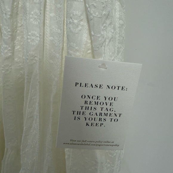 Alamour The Label White Strapless Corset Mini Dress Cotton Embroidered M - Picture 2 of 5